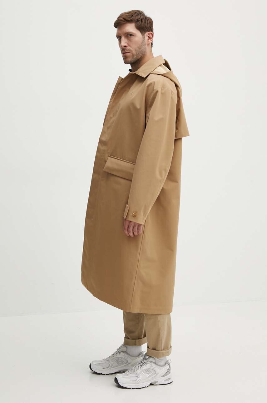 Пальто Calvin Klein Jeans чоловіче колір бежевий перехідне oversize J30J326059