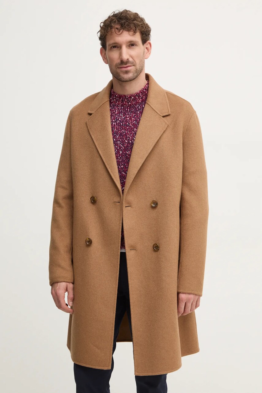 Вовняне пальто Guess колір коричневий перехідне M4BL47.WGJU2