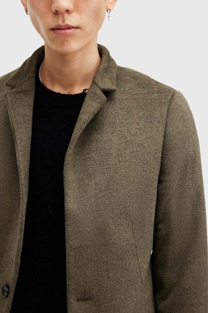 Пальто з домішкою вовни AllSaints HARGROVE COAT колір зелений перехідне M038OB