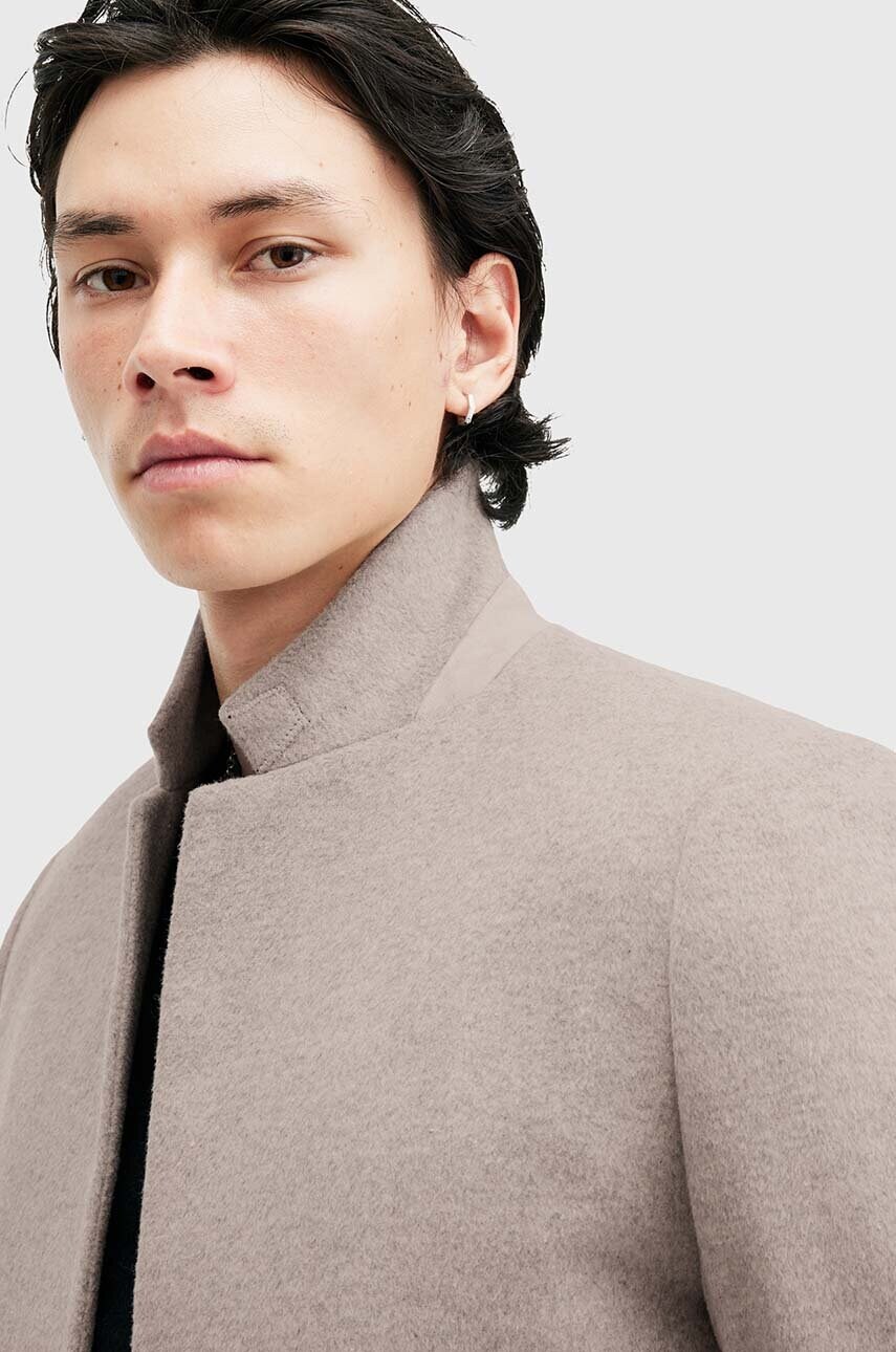 Пальто з домішкою вовни AllSaints HARGROVE COAT колір сірий перехідне M038OB