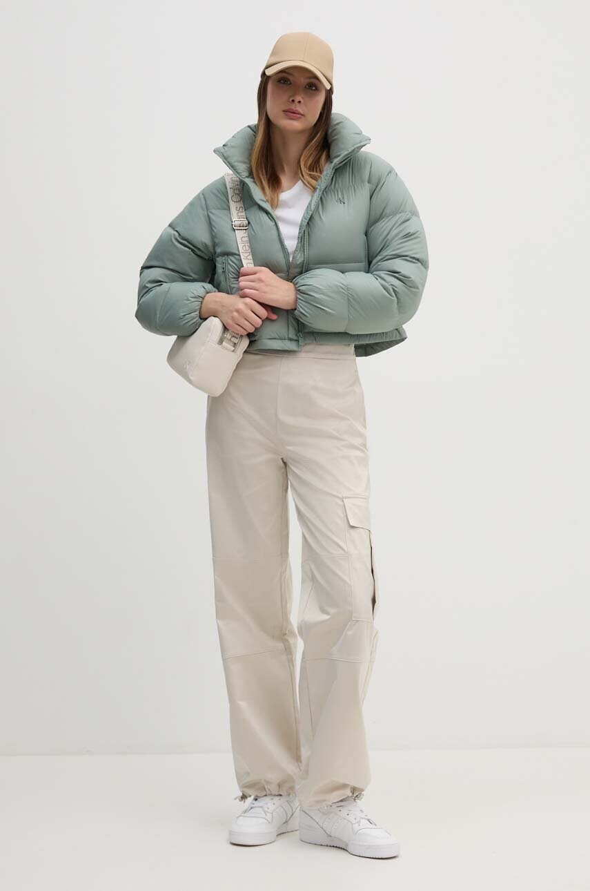 Пухова куртка Calvin Klein Jeans жіноча колір сірий зимова oversize J20J223577