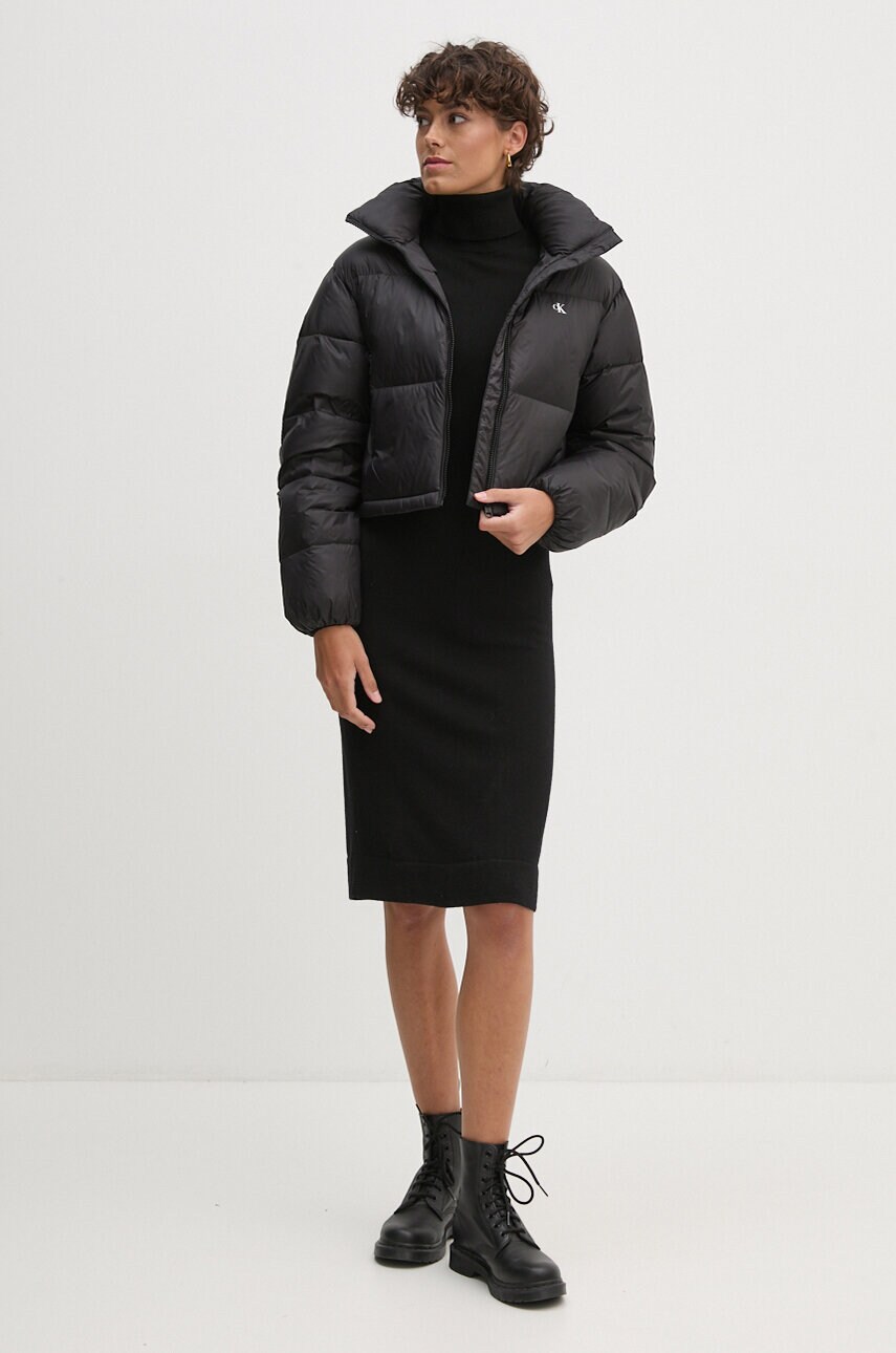 Пухова куртка Calvin Klein Jeans жіноча колір чорний зимова oversize J20J223577