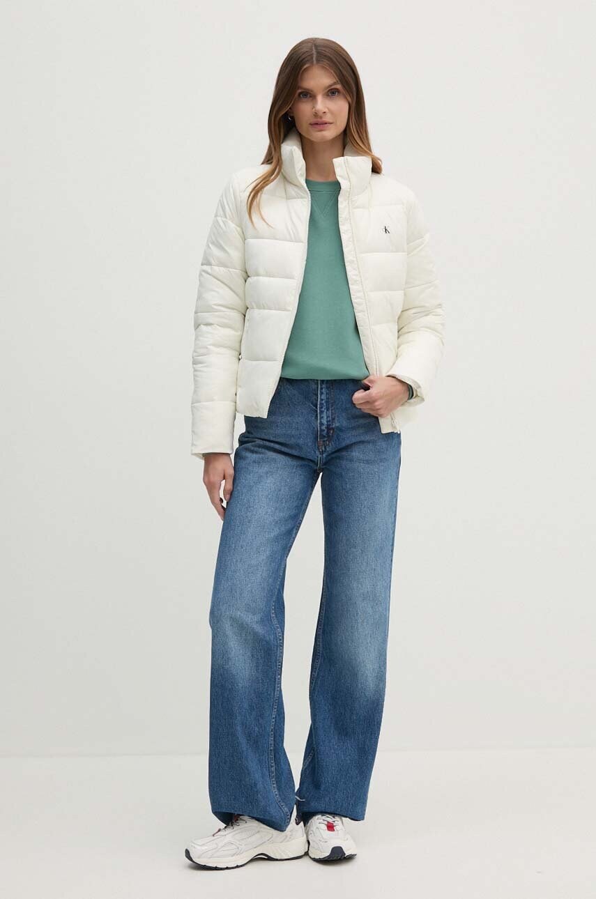 Куртка Calvin Klein Jeans жіноча колір бежевий зимова J20J223580