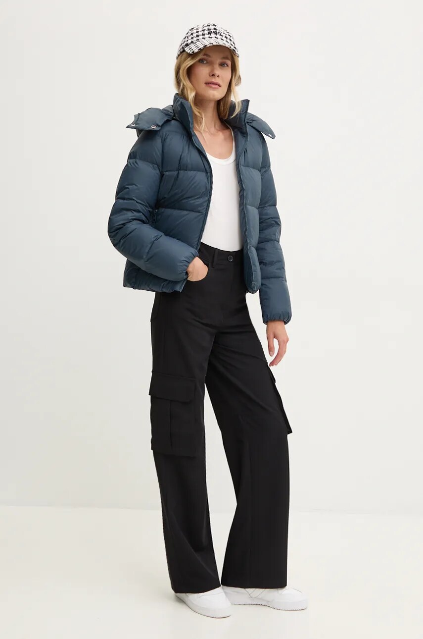 Пухова куртка Calvin Klein Jeans жіноча колір синій зимова J20J223571