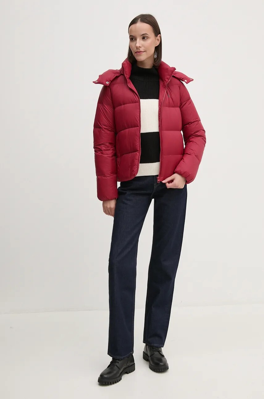 Пухова куртка Calvin Klein Jeans жіноча колір бордовий зимова J20J223571