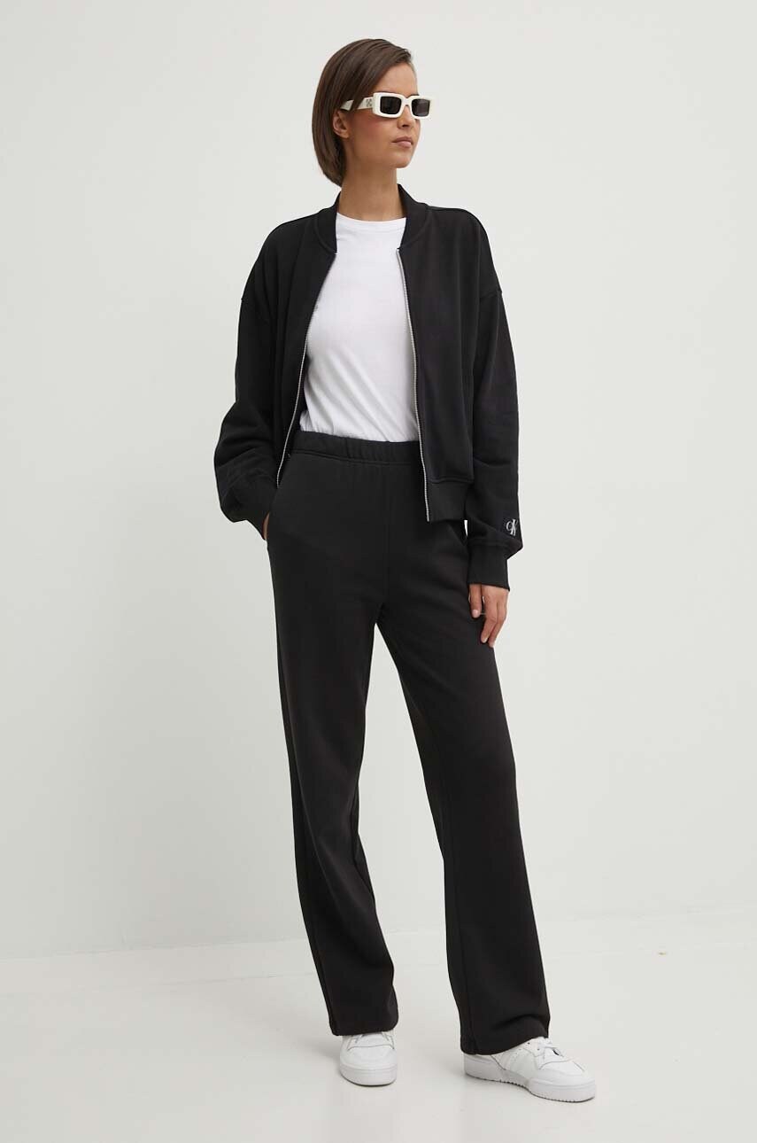 Бавовняна кофта Calvin Klein Jeans жіноча колір чорний однотонна J20J223913