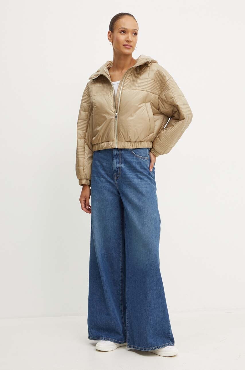 Куртка BOSS жіноча колір бежевий зимова oversize 50518851