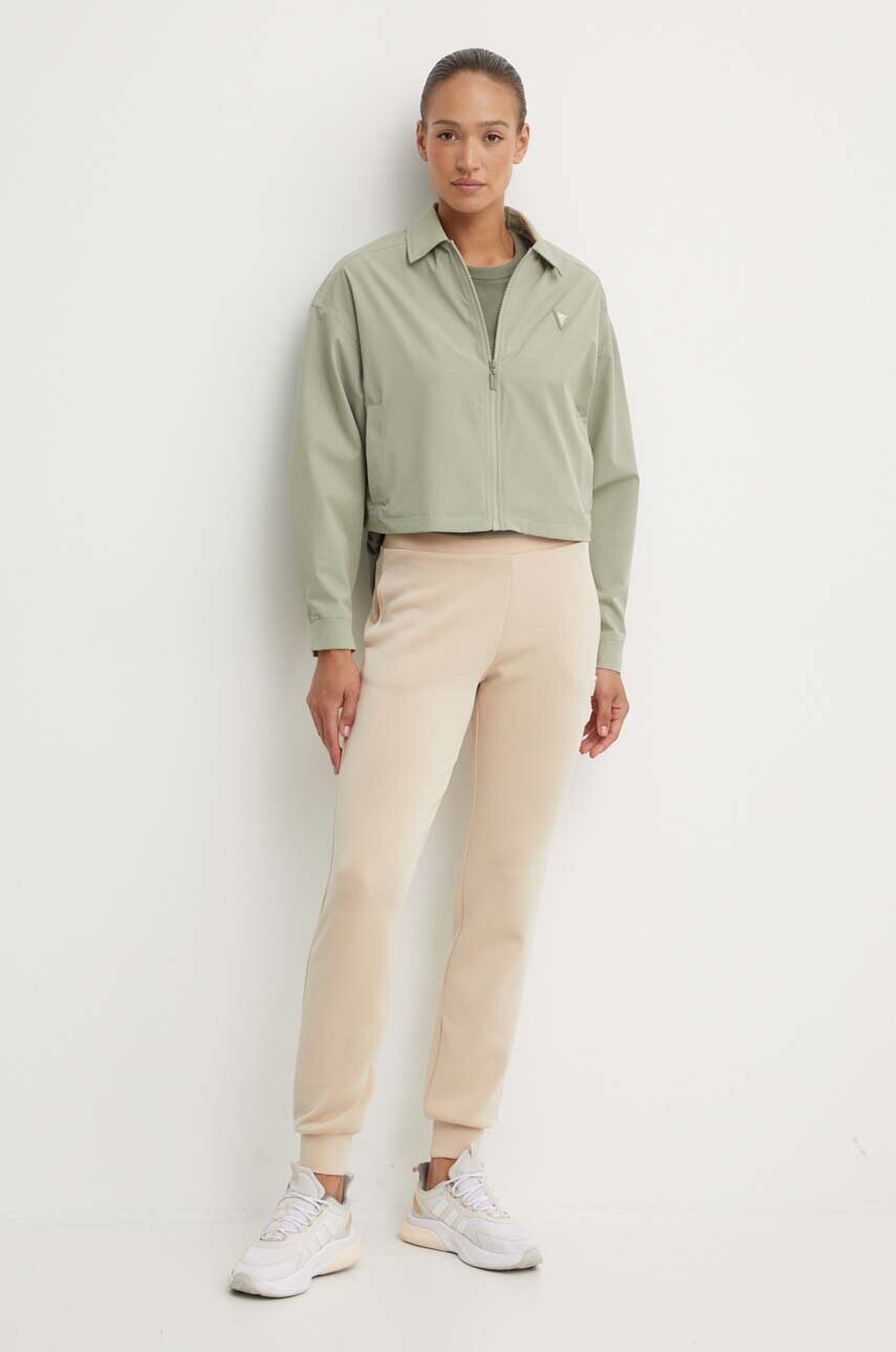 Куртка Guess AURLIE жіноча колір зелений перехідна oversize V4YH02 WG982