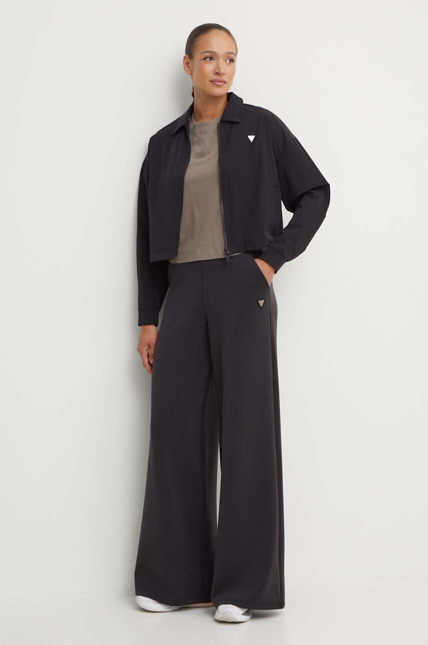 Куртка Guess AURLIE жіноча колір чорний перехідна oversize V4YH02 WG982