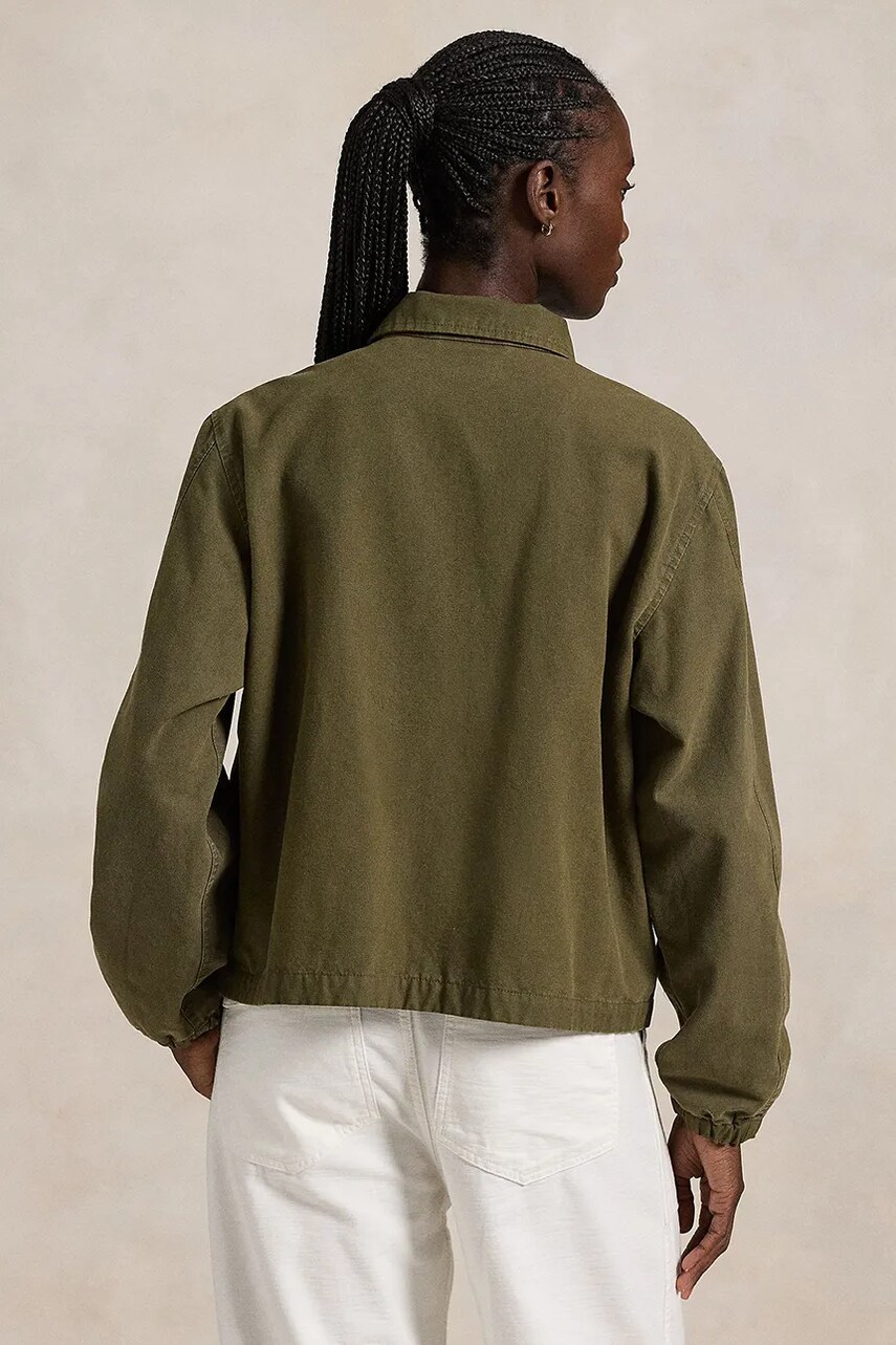 Бавовняна куртка Polo Ralph Lauren колір зелений перехідна oversize 211936442