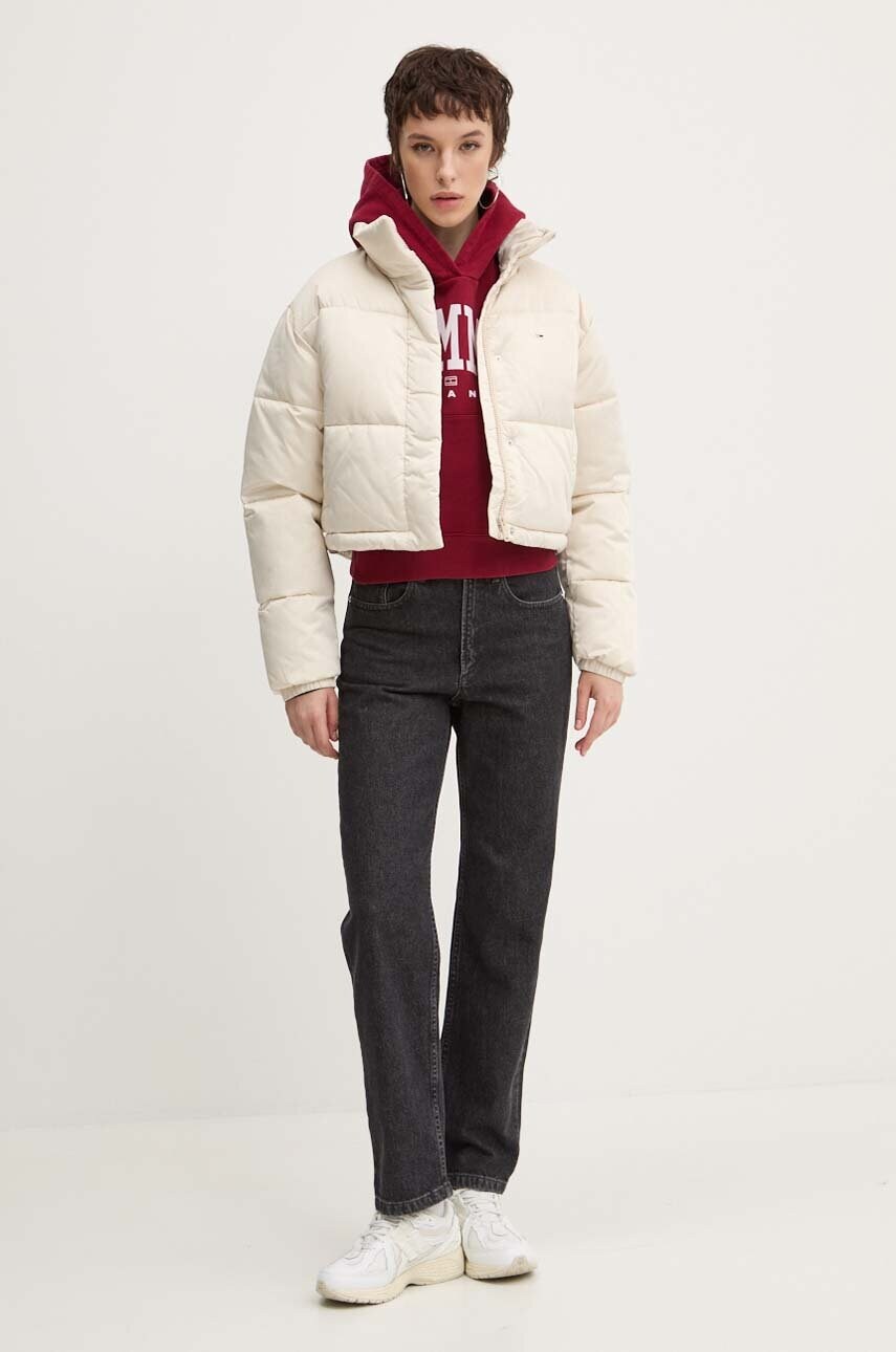 Куртка Tommy Jeans жіноча колір бежевий зимова DW0DW18292