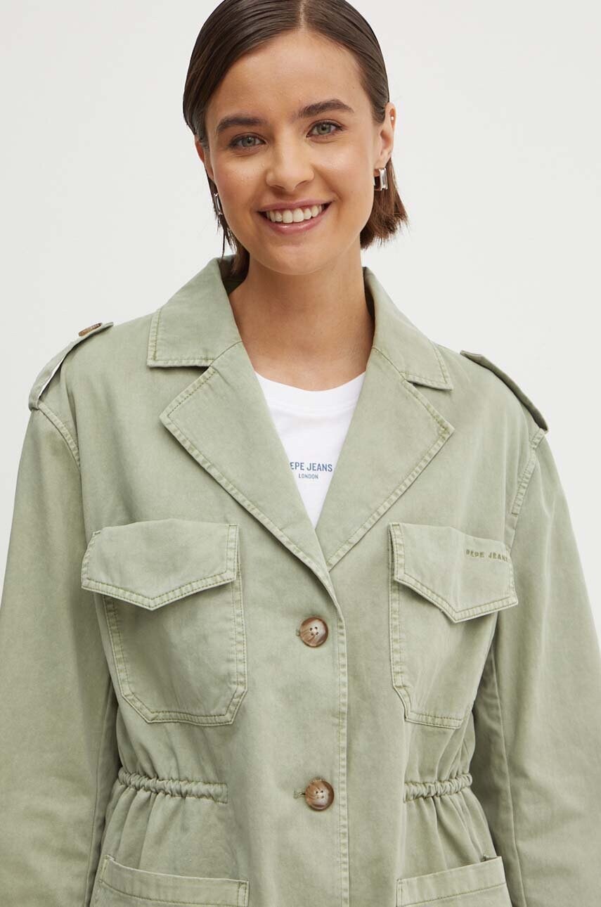 Джинсова куртка Pepe Jeans ANNIE жіноча колір зелений перехідна PL402425