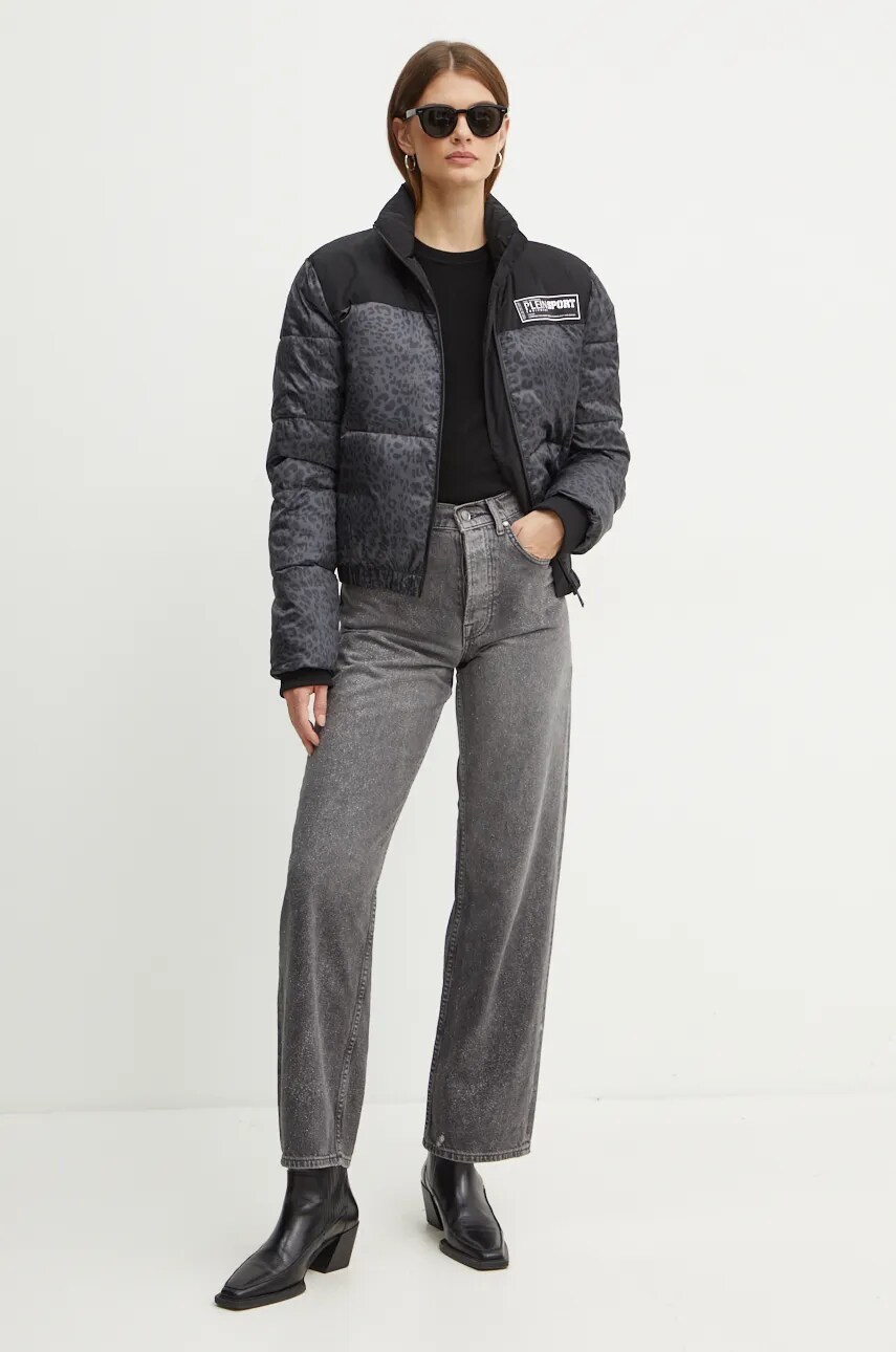 Куртка PLEIN SPORT жіноча колір чорний зимова oversize AADC WRB1389 SXV005N
