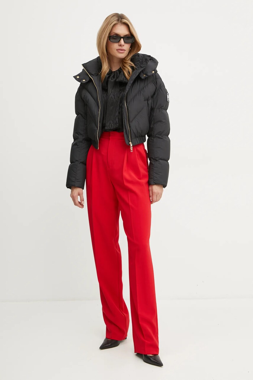 Куртка Elisabetta Franchi жіноча колір чорний зимова oversize PI73D46E2