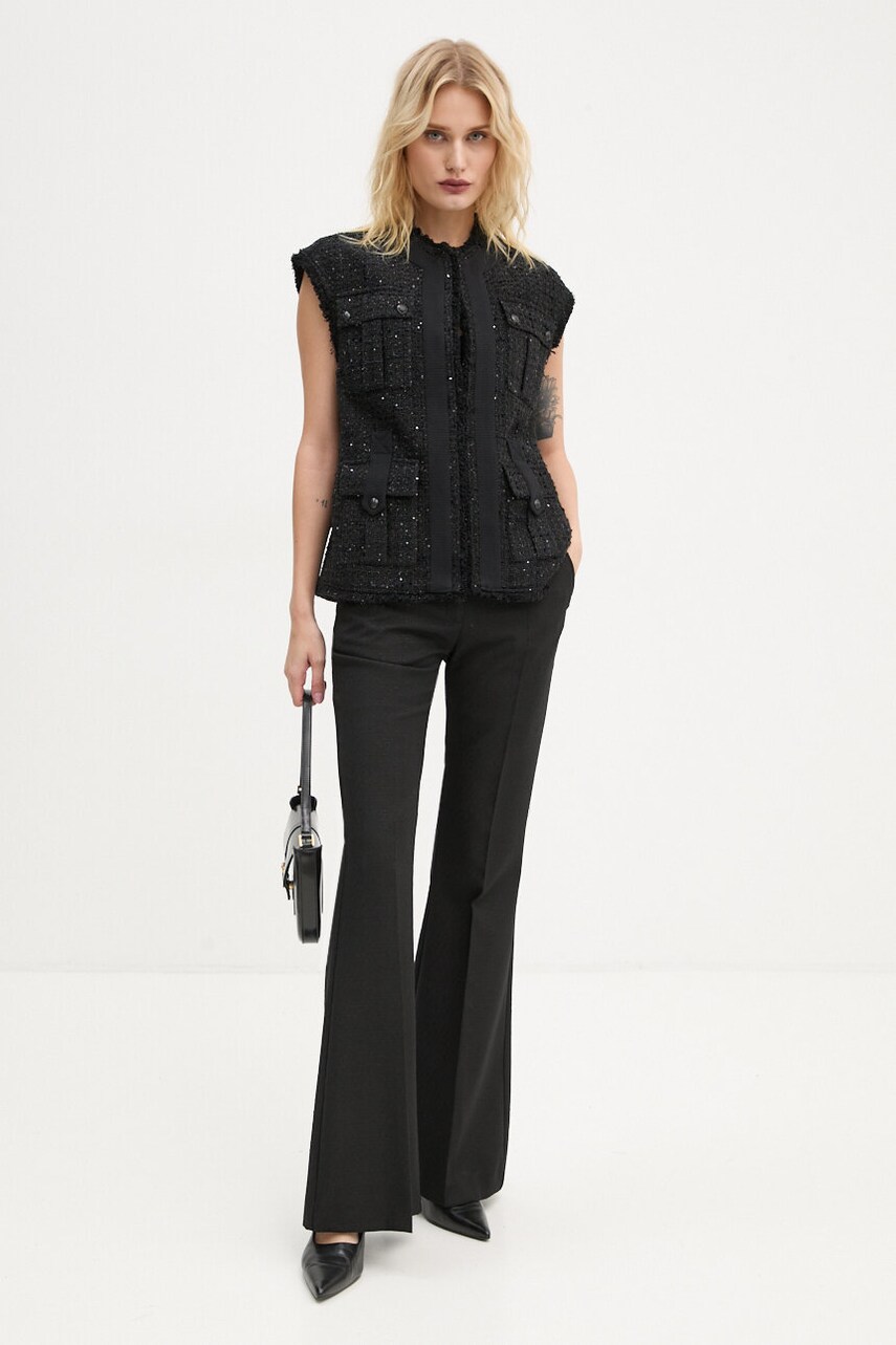 Безрукавка The Kooples жіноча колір чорний перехідна FVES29010K
