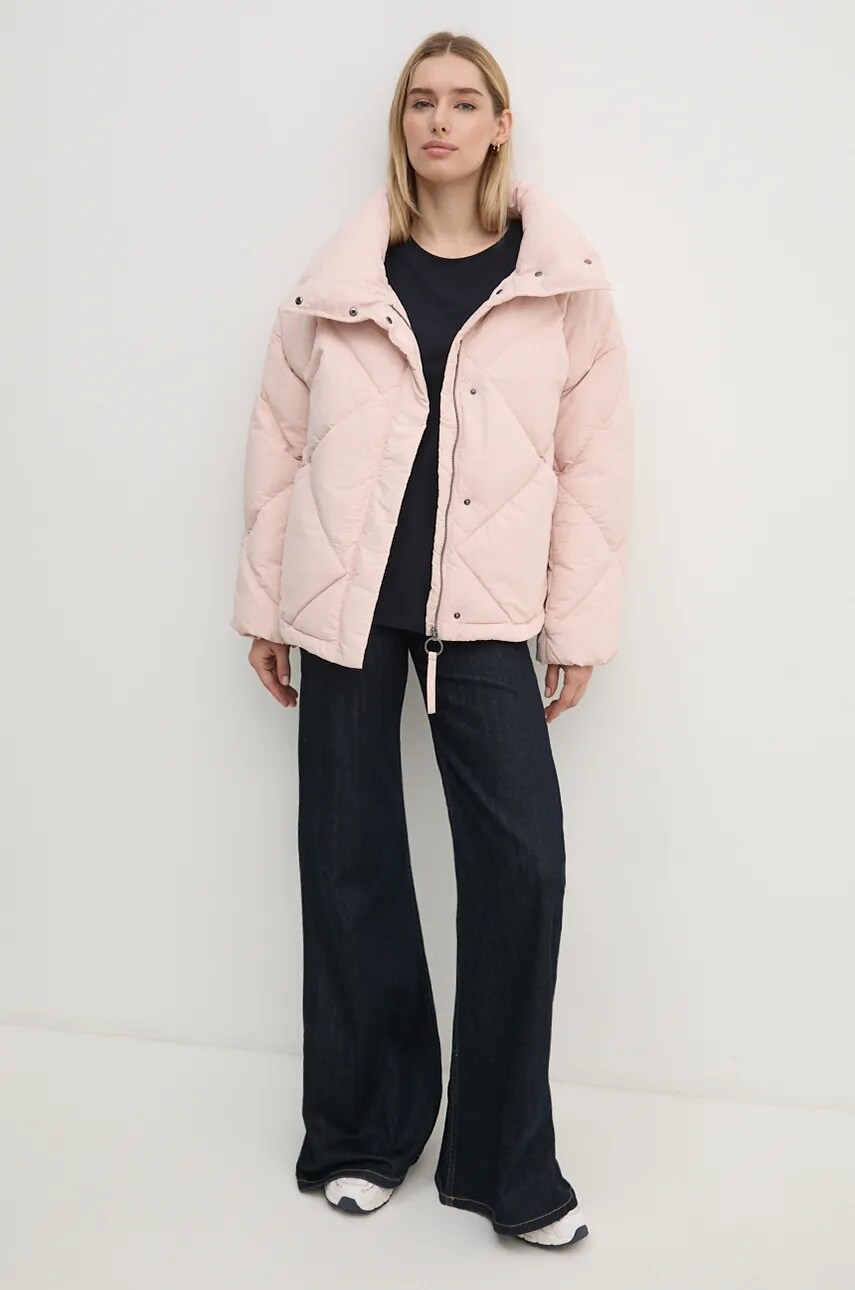 Куртка United Colors of Benetton жіноча колір рожевий зимова 2FEADN06A