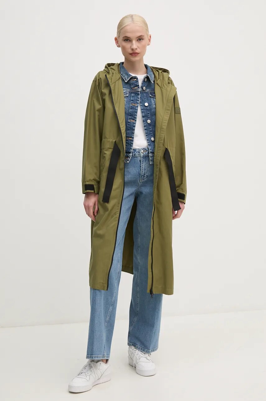 Парка United Colors of Benetton жіноча колір зелений перехідна oversize 2XLTDN002