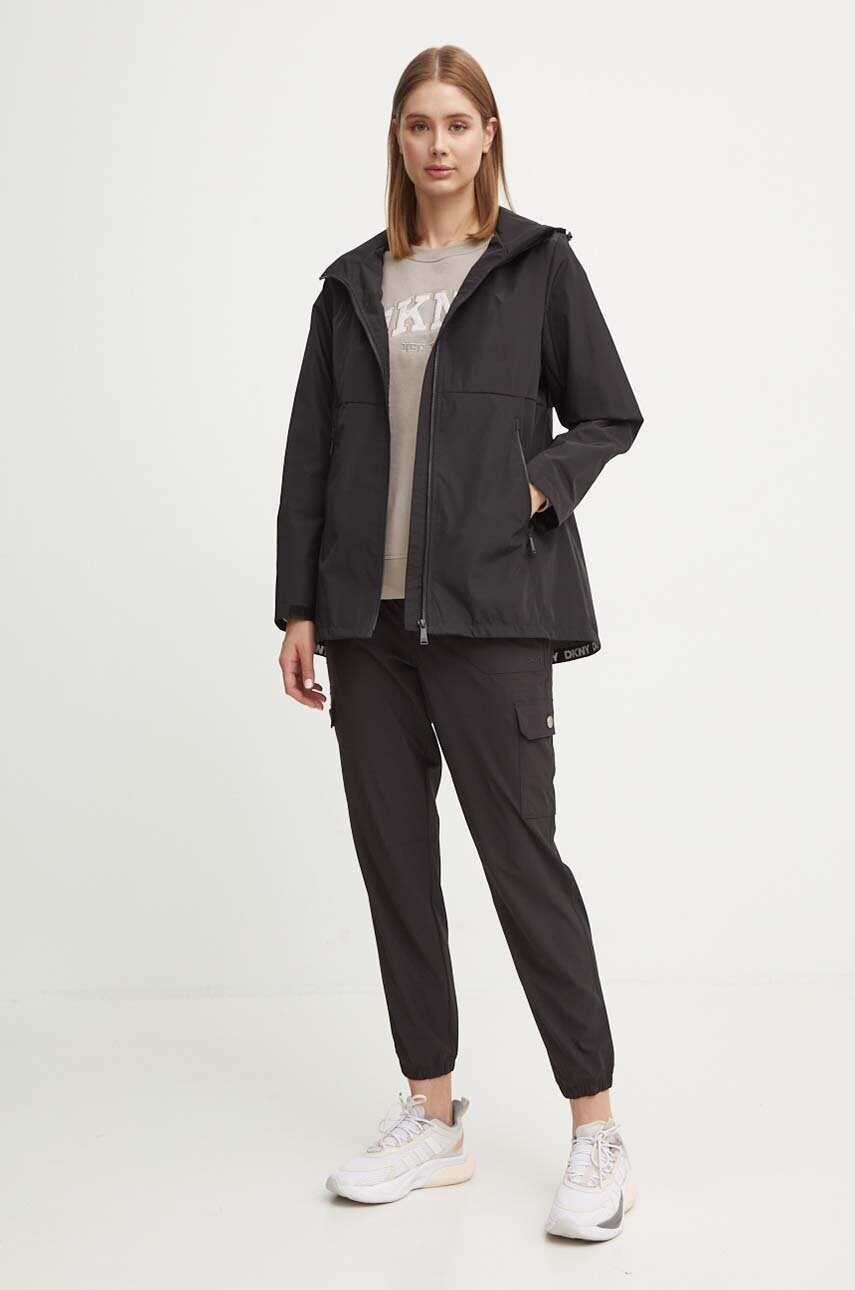 Куртка Dkny жіноча колір чорний перехідна DP4J9488