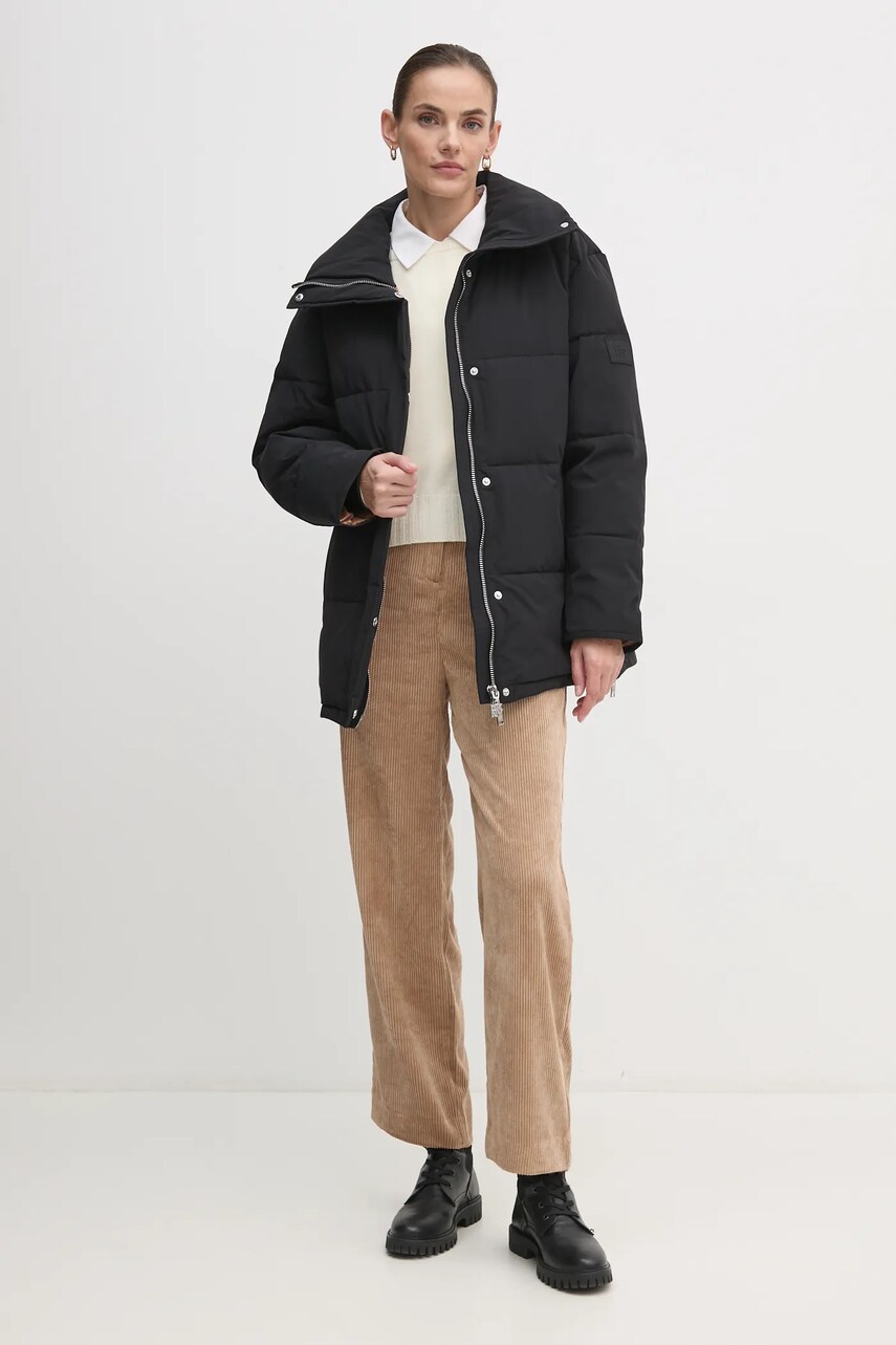 Куртка Dkny жіноча колір чорний зимова oversize D2G4A179