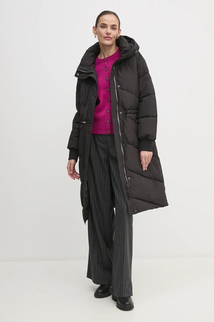 Куртка Dkny жіноча колір чорний зимова oversize DLEMPT46