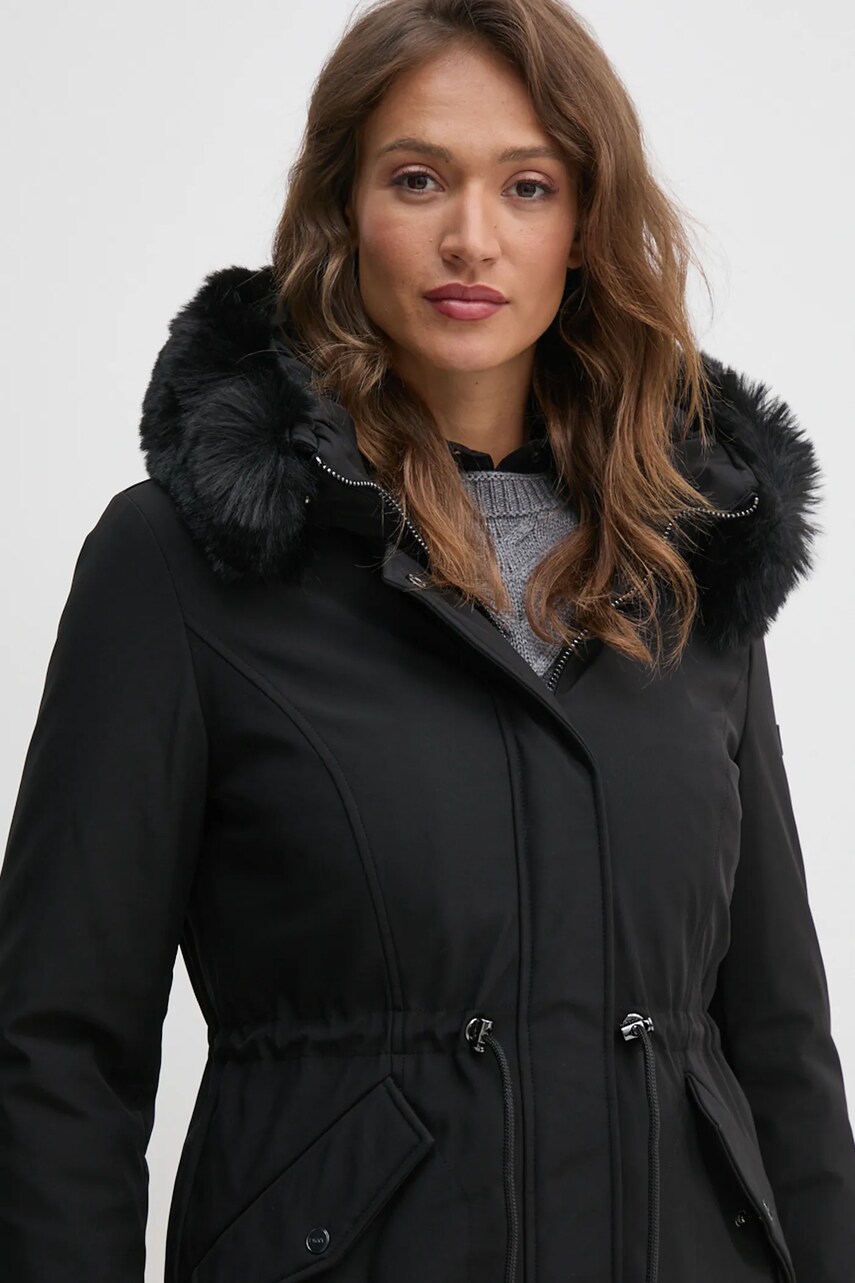Парка Dkny жіноча колір чорний зимова DLEMPT22