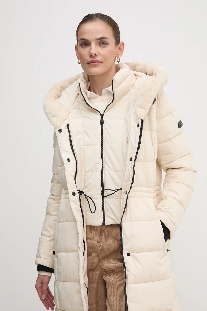 Куртка Dkny жіноча колір бежевий зимова DLEMPS75
