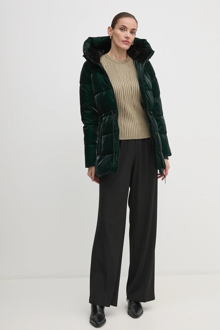 Куртка Dkny жіноча колір зелений зимова DLEMPS63