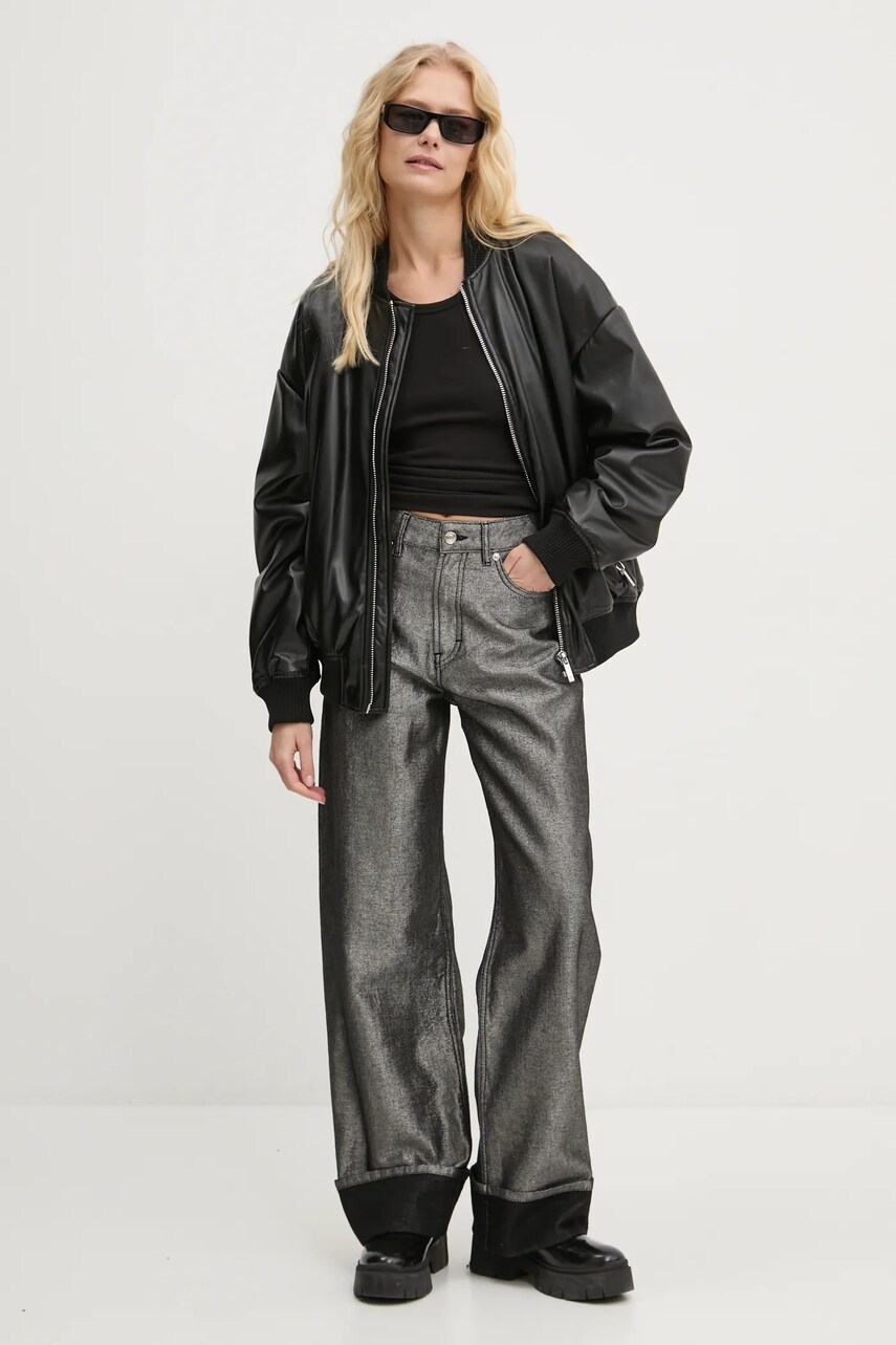 Куртка-бомбер Chiara Ferragni жіноча колір чорний перехідна oversize 77CBSH01