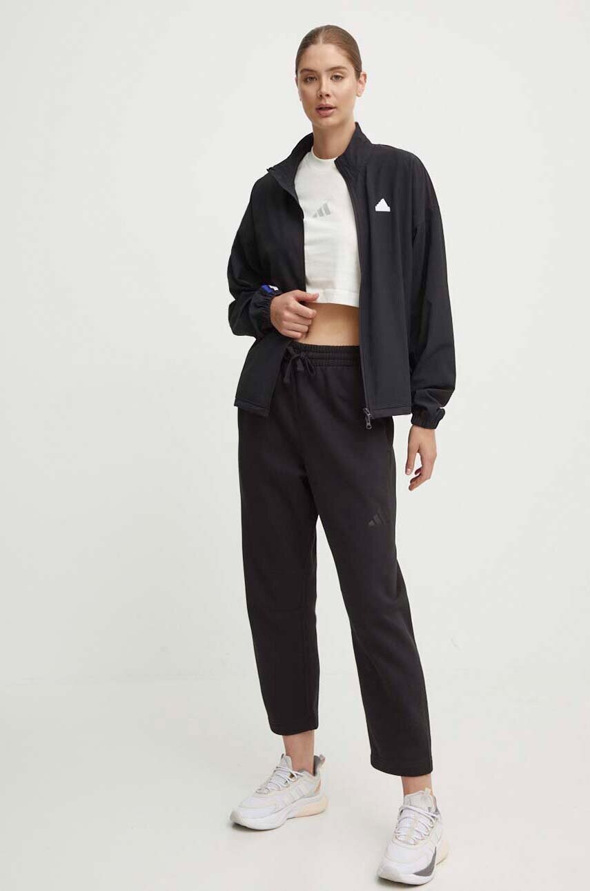 Куртка Adidas Express колір чорний перехідна oversize IX3738