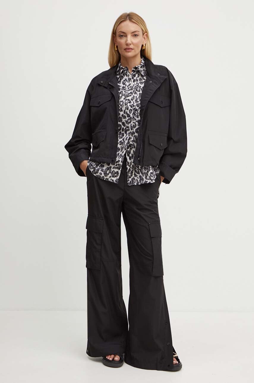 Купити Куртка MICHAEL Michael Kors жіноча колір чорний перехідна oversize MT420F97LD – головне зображення