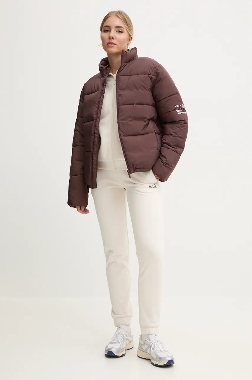 Куртка EA7 Emporio Armani жіноча колір коричневий зимова PNHXZ.6DUB02