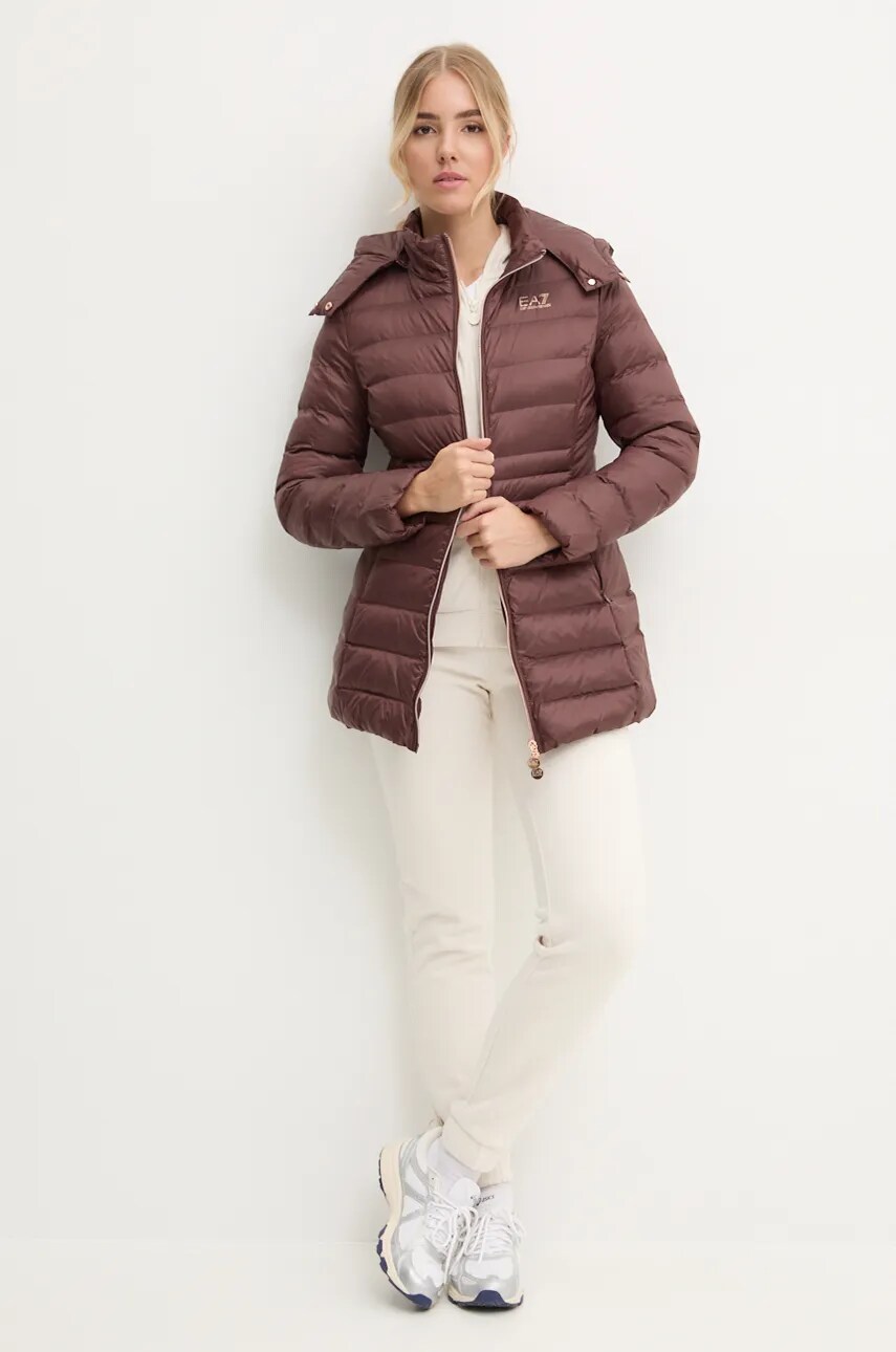 Куртка EA7 Emporio Armani жіноча колір коричневий зимова TN88Z.6DTK01