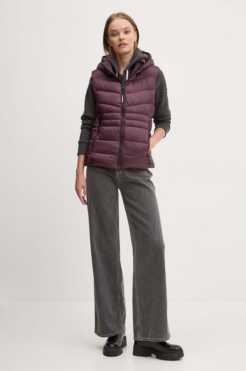 Безрукавка Superdry жіноча колір фіолетовий перехідна W5011715A-C4J
