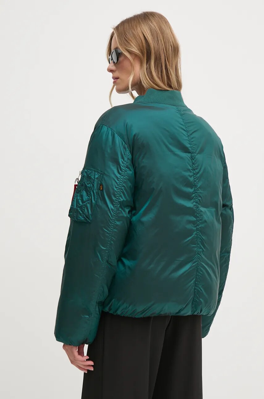 Куртка Alpha Industries жіноча колір бірюзовий зимова oversize 148004