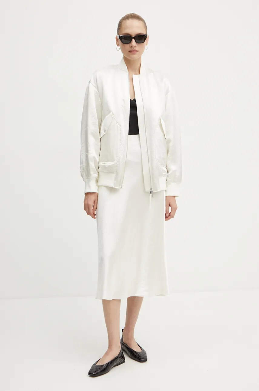 Куртка-бомбер Max Mara Leisure жіноча колір бежевий перехідна 2426486048600