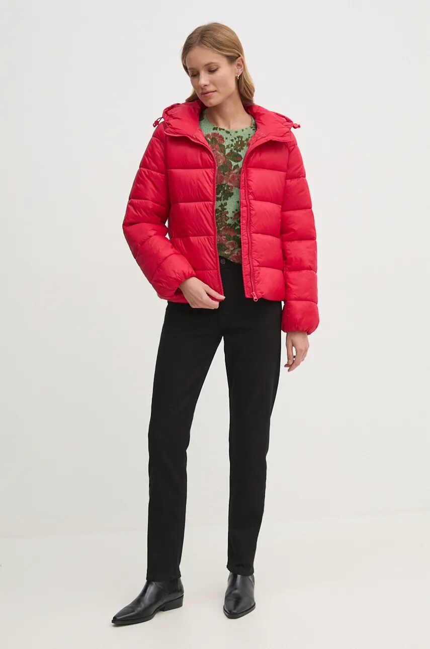Куртка United Colors of Benetton жіноча колір червоний зимова 2NIWDN079