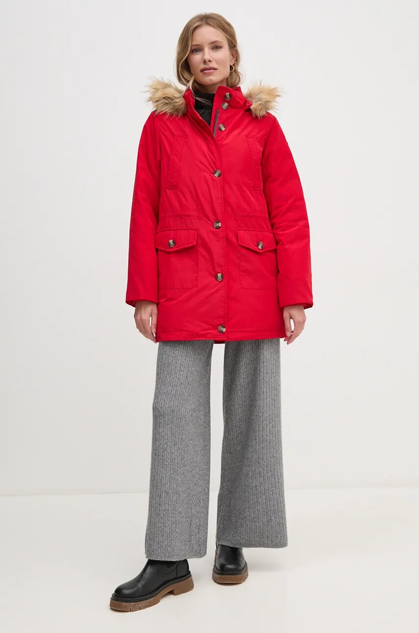 Пухова куртка Pepe Jeans CLEMENTINE жіноча колір червоний зимова PL402435