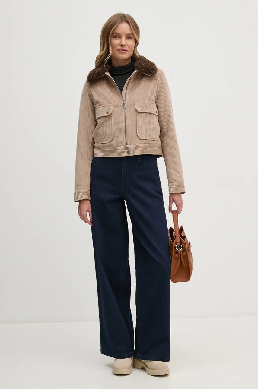 Вельветова куртка Pepe Jeans CANDANCE колір бежевий перехідна PL402464
