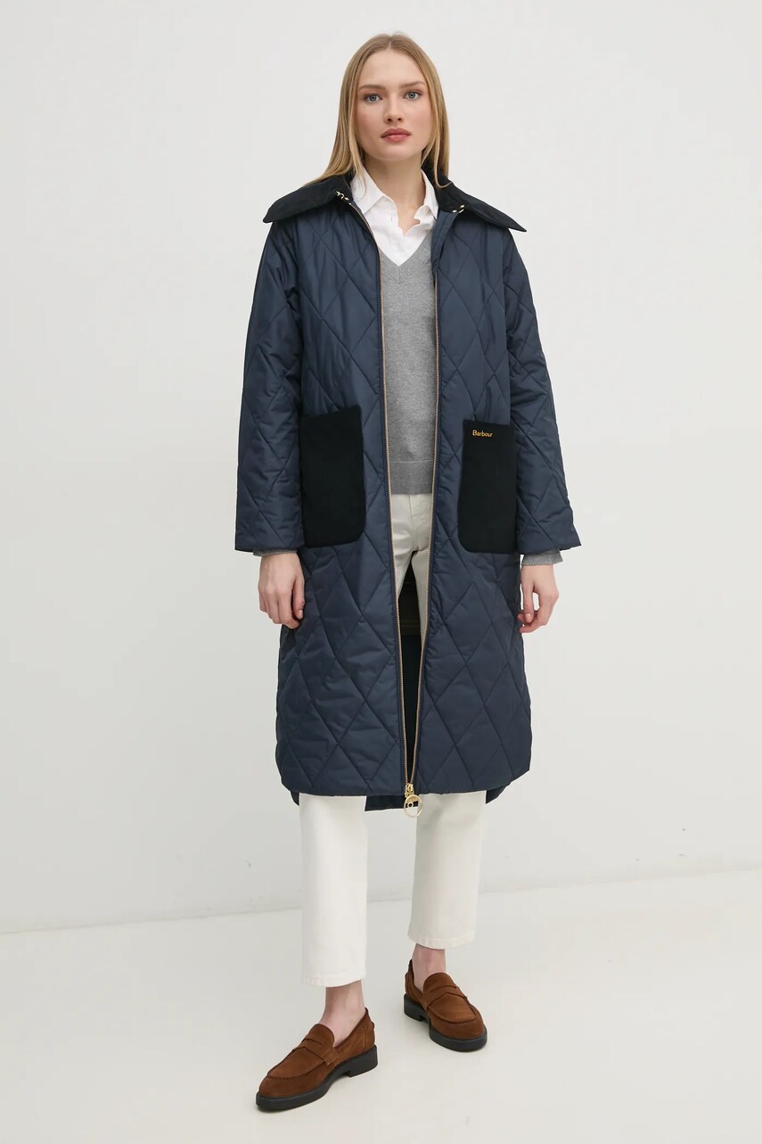 Куртка Barbour Malton Quilt жіноча колір синій перехідна LQU1760