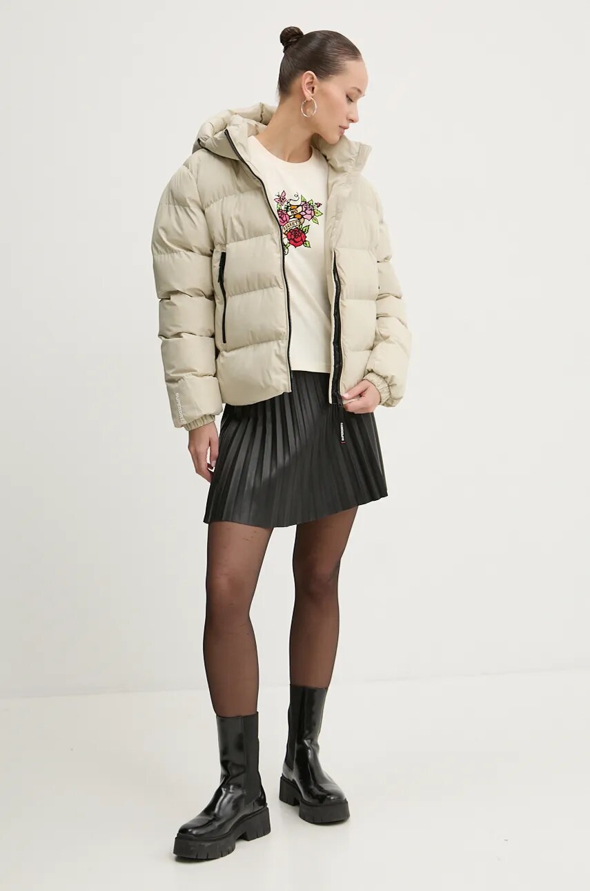 Куртка Superdry жіноча колір бежевий зимова W5011721A-8PV