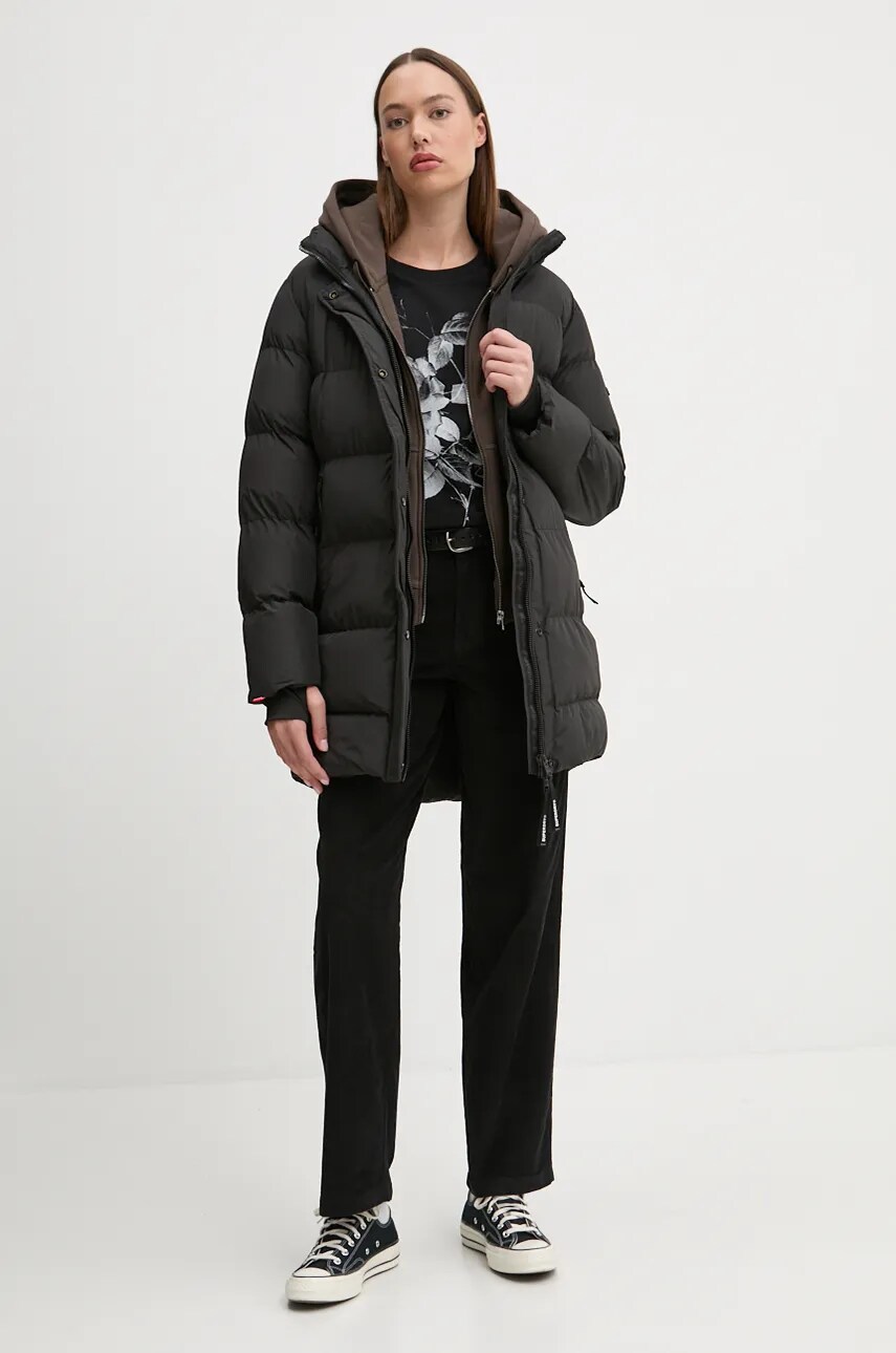 Куртка Superdry жіноча колір чорний зимова W5011726A-02A