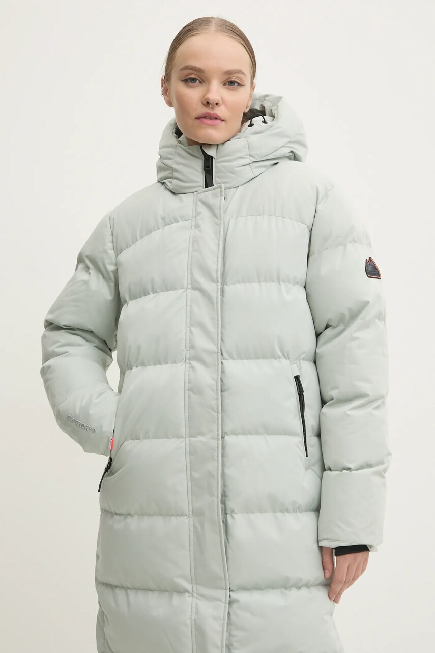 Куртка Superdry жіноча колір сірий зимова W5011738A-2WW