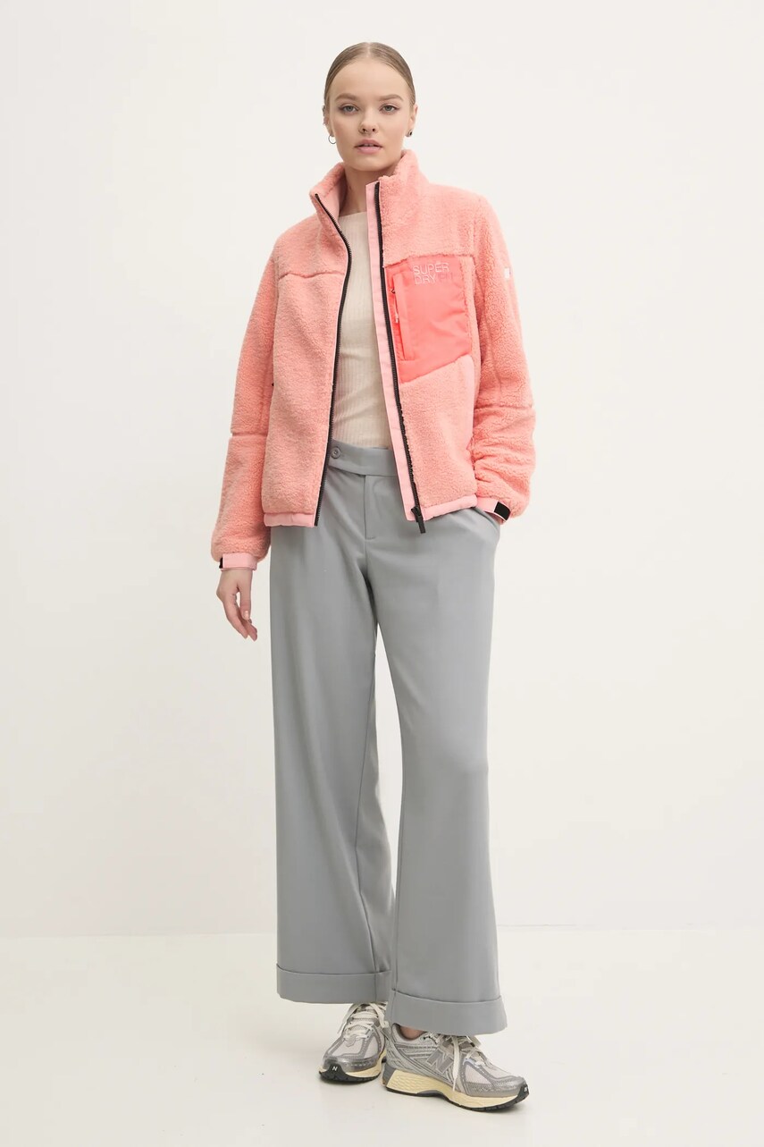 Кофта Superdry жіноча колір рожевий однотонна W5011743A-1PD