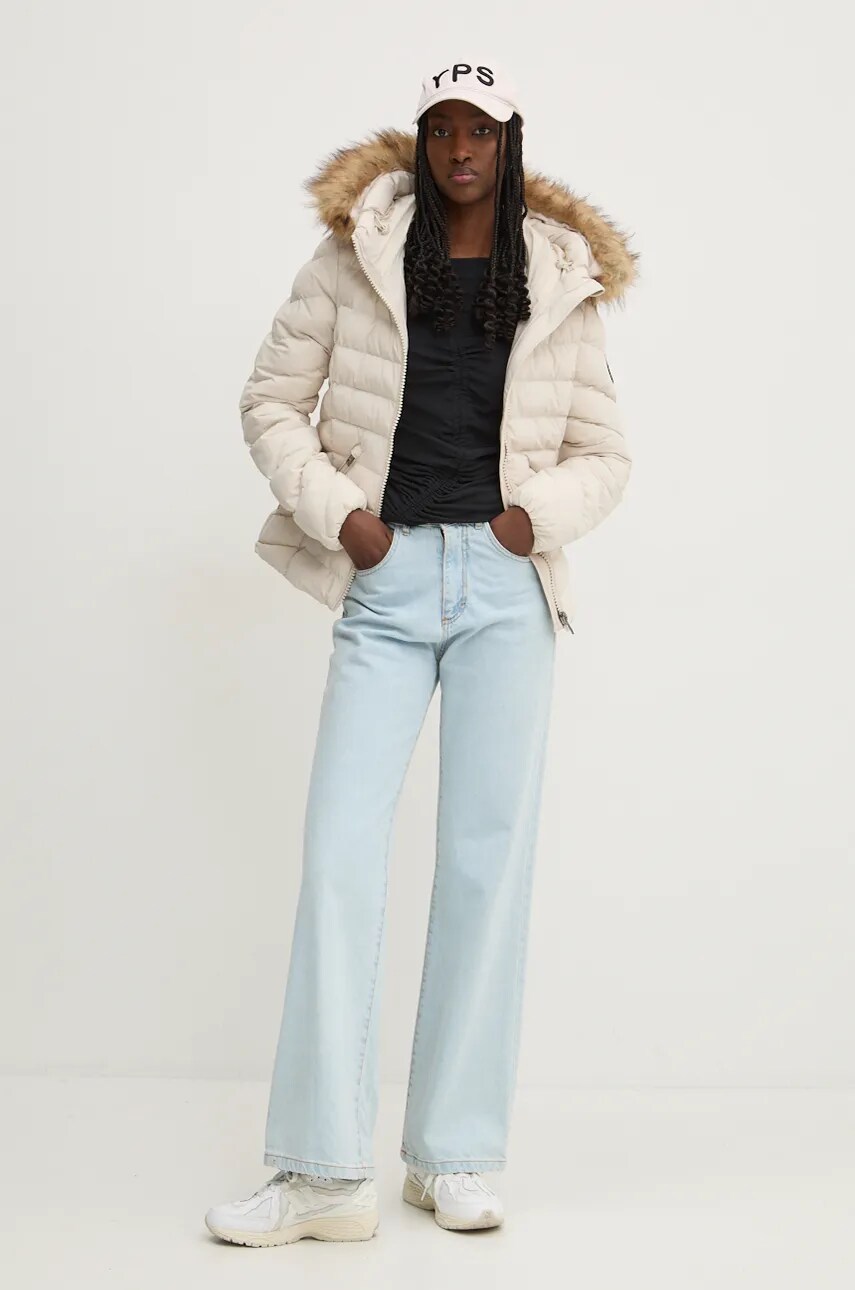 Куртка Superdry жіноча колір бежевий зимова W5011754A-1KI