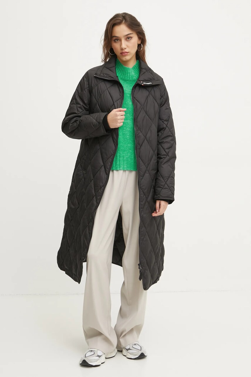 Куртка Superdry жіноча колір чорний перехідна oversize W5011796A-02A