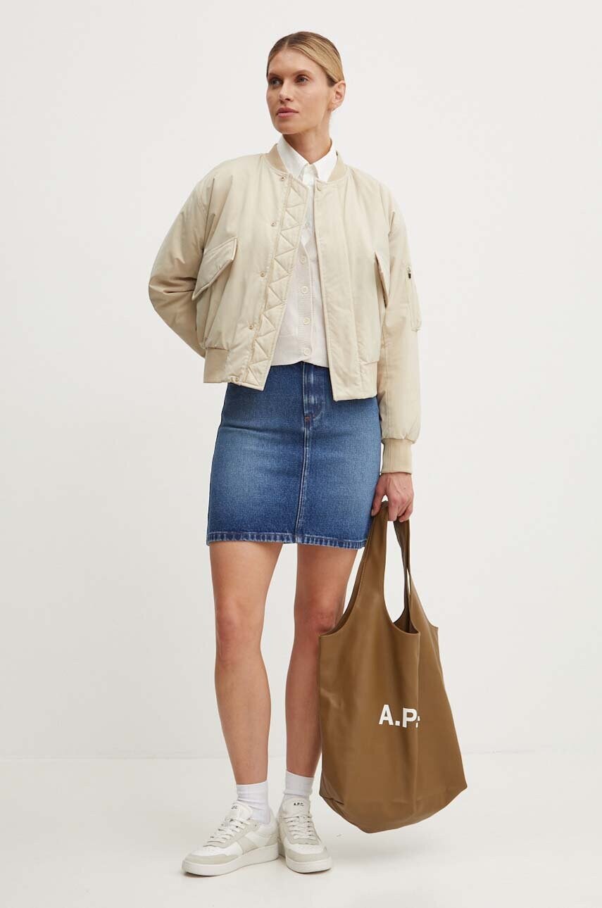 Куртка-бомбер A.P.C. blouson haley жіноча колір бежевий перехідна PSAIY.F02843