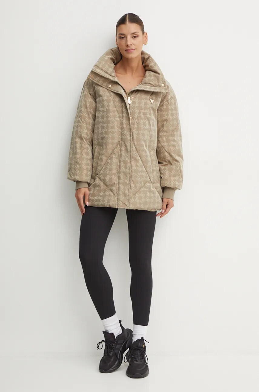 Куртка Guess жіноча колір бежевий зимова V4BL01 WGLW2