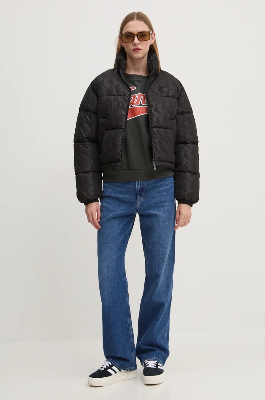 Куртка Karl Kani жіноча колір чорний зимова oversize 61760005