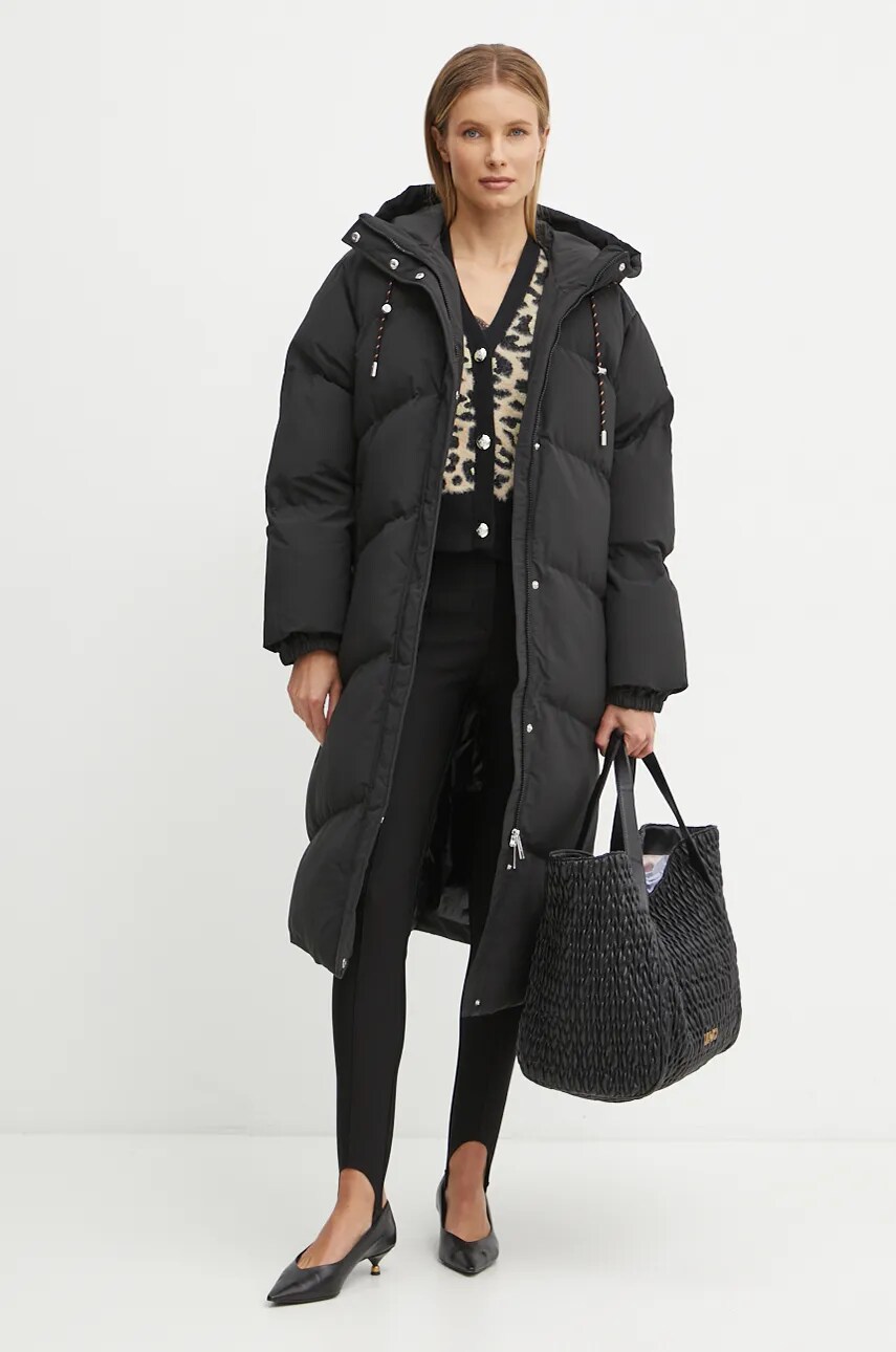 Куртка Boss Orange жіноча колір чорний зимова oversize 50535645