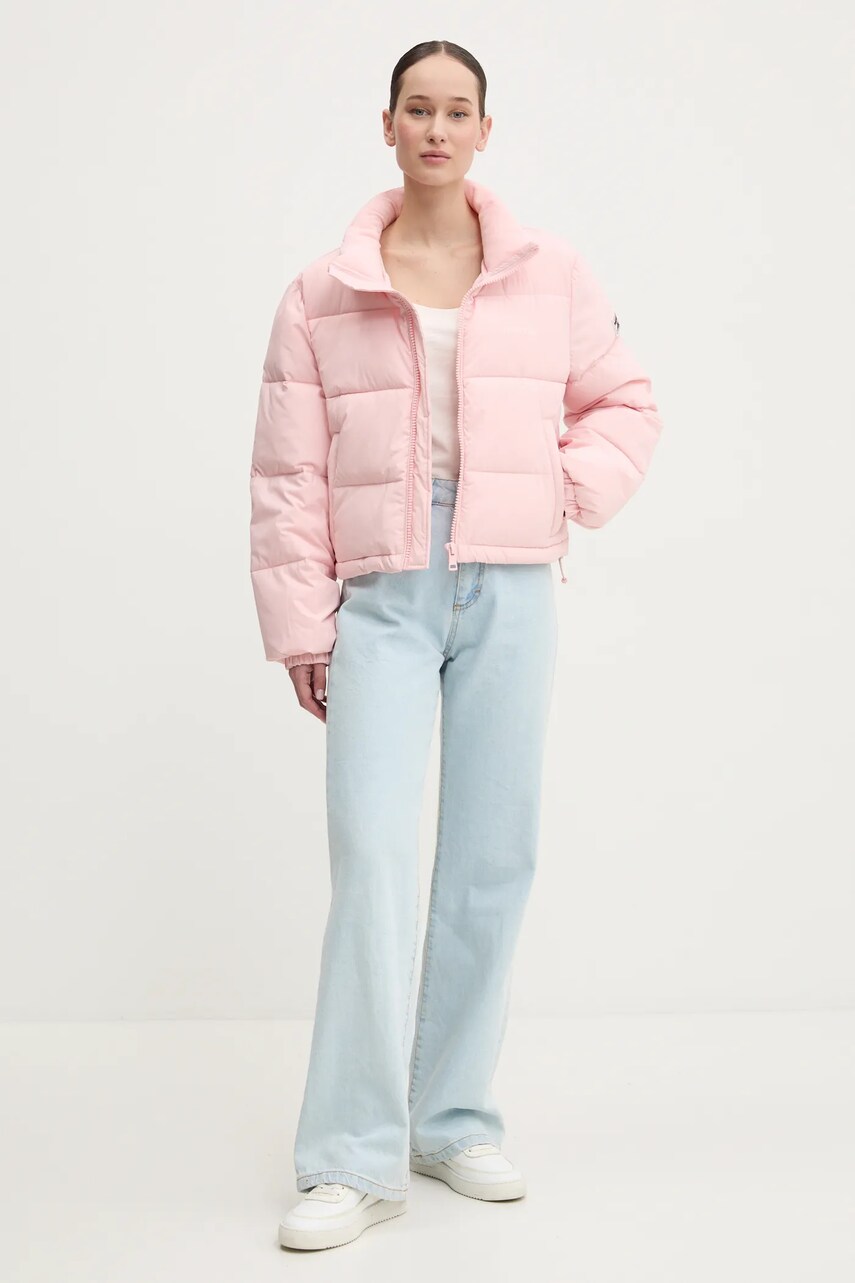 Куртка Guess Jeans жіноча колір рожевий зимова W4BL20 WGII2